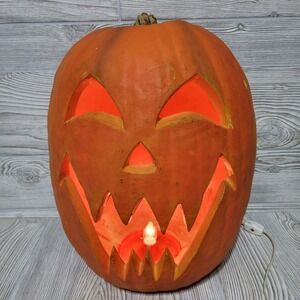 Trendmasters Lighted Halloween Pumpkin Jack O Lantern Foam Blow Mold 1993 Vtg